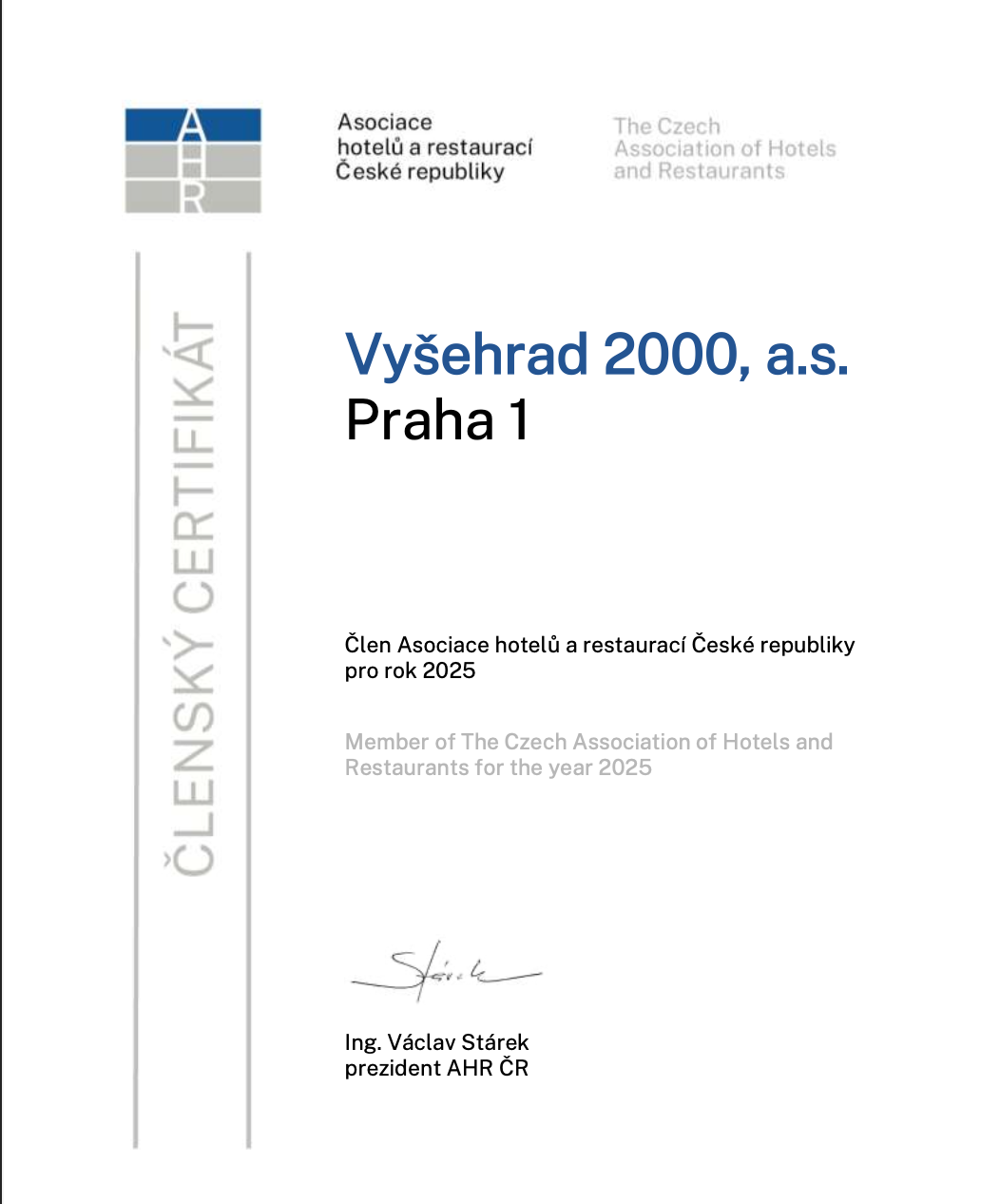 certifikát